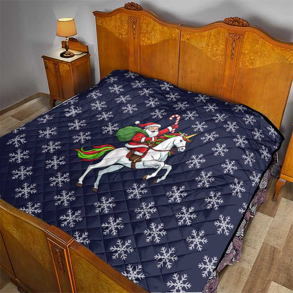 Horse And Santa Claus Christmas Christmas Quilt Xmas Holiday Patterns - Wonder Print Shop
