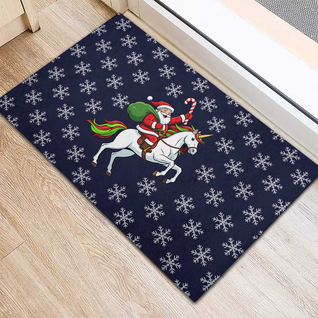 Horse And Santa Claus Christmas Christmas Rubber Doormat Xmas Holiday Patterns - Wonder Print Shop