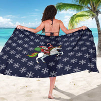 Horse And Santa Claus Christmas Christmas Sarong Xmas Holiday Patterns - Wonder Print Shop