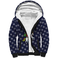 Horse And Santa Claus Christmas Christmas Sherpa Hoodie Xmas Holiday Patterns - Wonder Print Shop