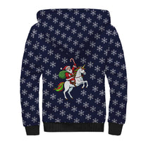 Horse And Santa Claus Christmas Christmas Sherpa Hoodie Xmas Holiday Patterns - Wonder Print Shop