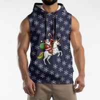 Horse And Santa Claus Christmas Christmas Sleeveless Hoodie Xmas Holiday Patterns - Wonder Print Shop