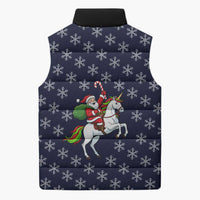 Horse And Santa Claus Christmas Christmas Sleeveless Puffer Jacket Xmas Holiday Patterns - Wonder Print Shop
