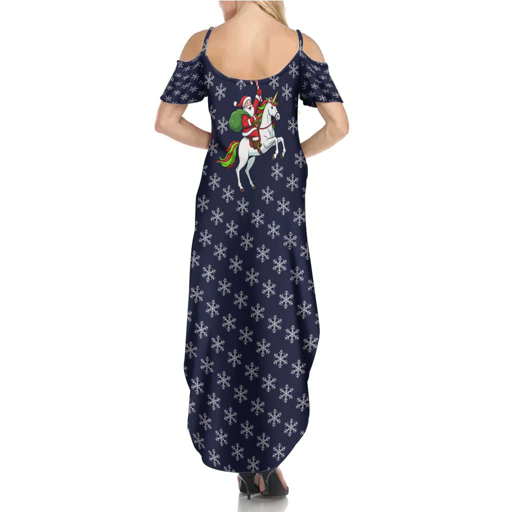 Horse And Santa Claus Christmas Christmas Summer Maxi Dress Xmas Holiday Patterns - Wonder Print Shop