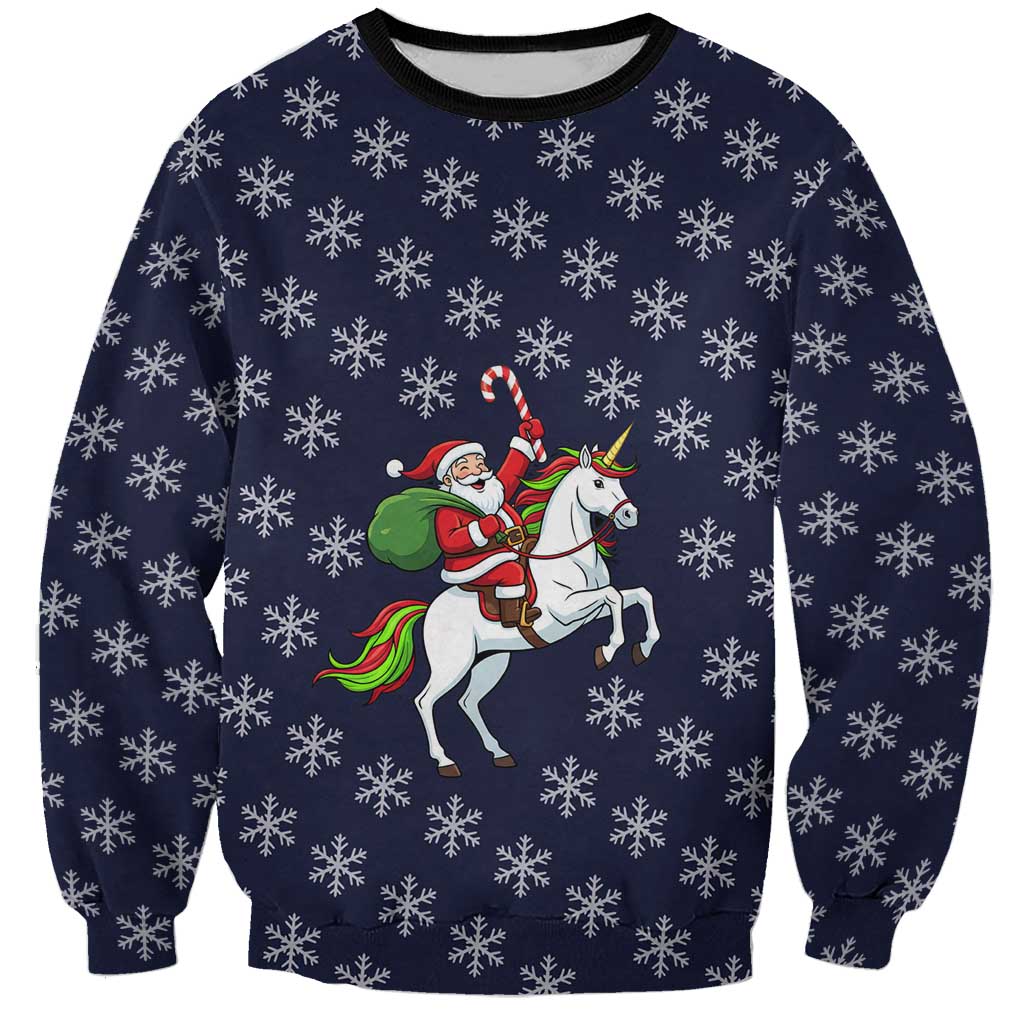 Horse And Santa Claus Christmas Christmas Sweatshirt Xmas Holiday Patterns - Wonder Print Shop