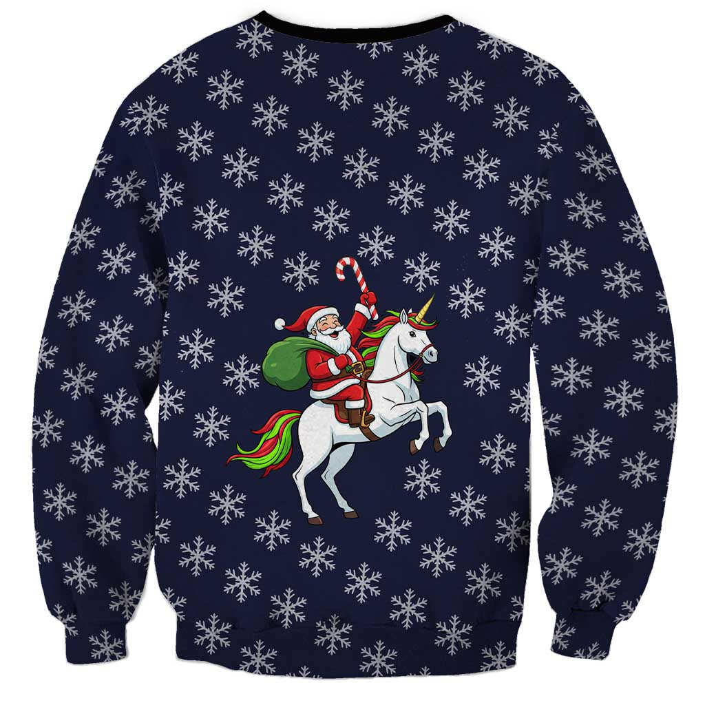 Horse And Santa Claus Christmas Christmas Sweatshirt Xmas Holiday Patterns - Wonder Print Shop