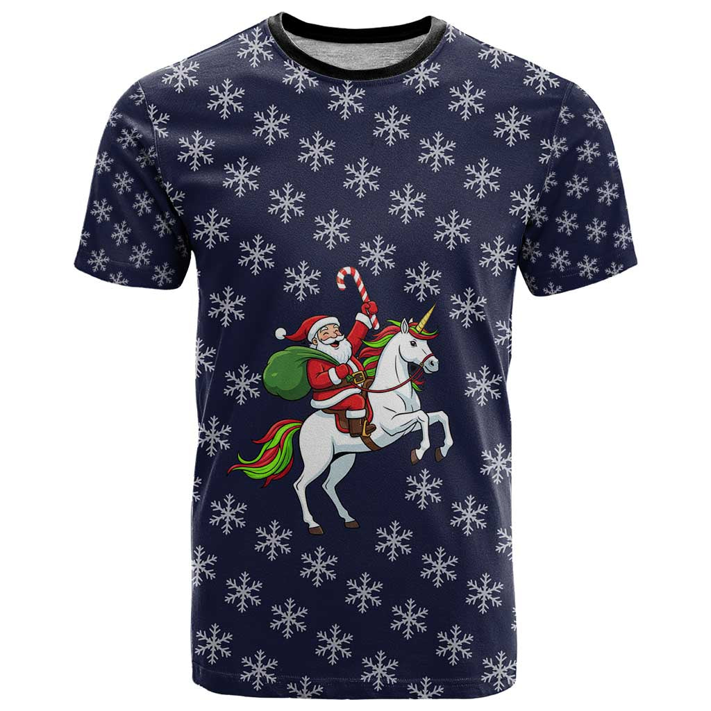 Horse And Santa Claus Christmas Christmas T Shirt Xmas Holiday Patterns - Wonder Print Shop