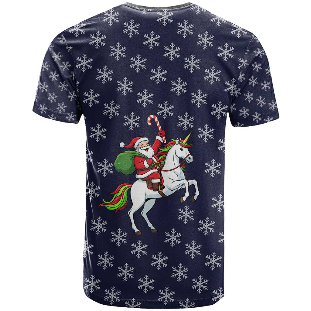 Horse And Santa Claus Christmas Christmas T Shirt Xmas Holiday Patterns - Wonder Print Shop