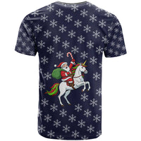 Horse And Santa Claus Christmas Christmas T Shirt Xmas Holiday Patterns - Wonder Print Shop