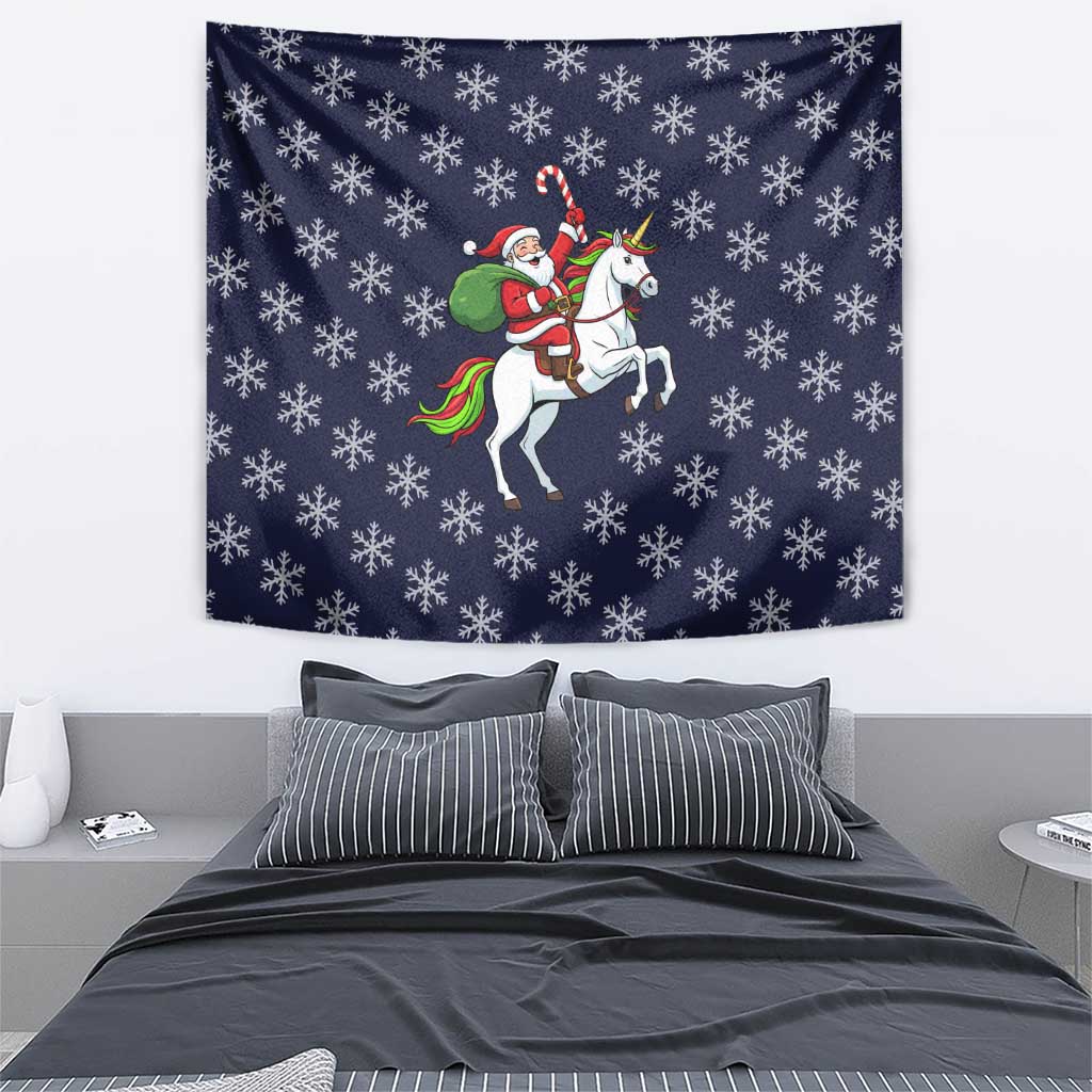 Horse And Santa Claus Christmas Christmas Tapestry Xmas Holiday Patterns - Wonder Print Shop