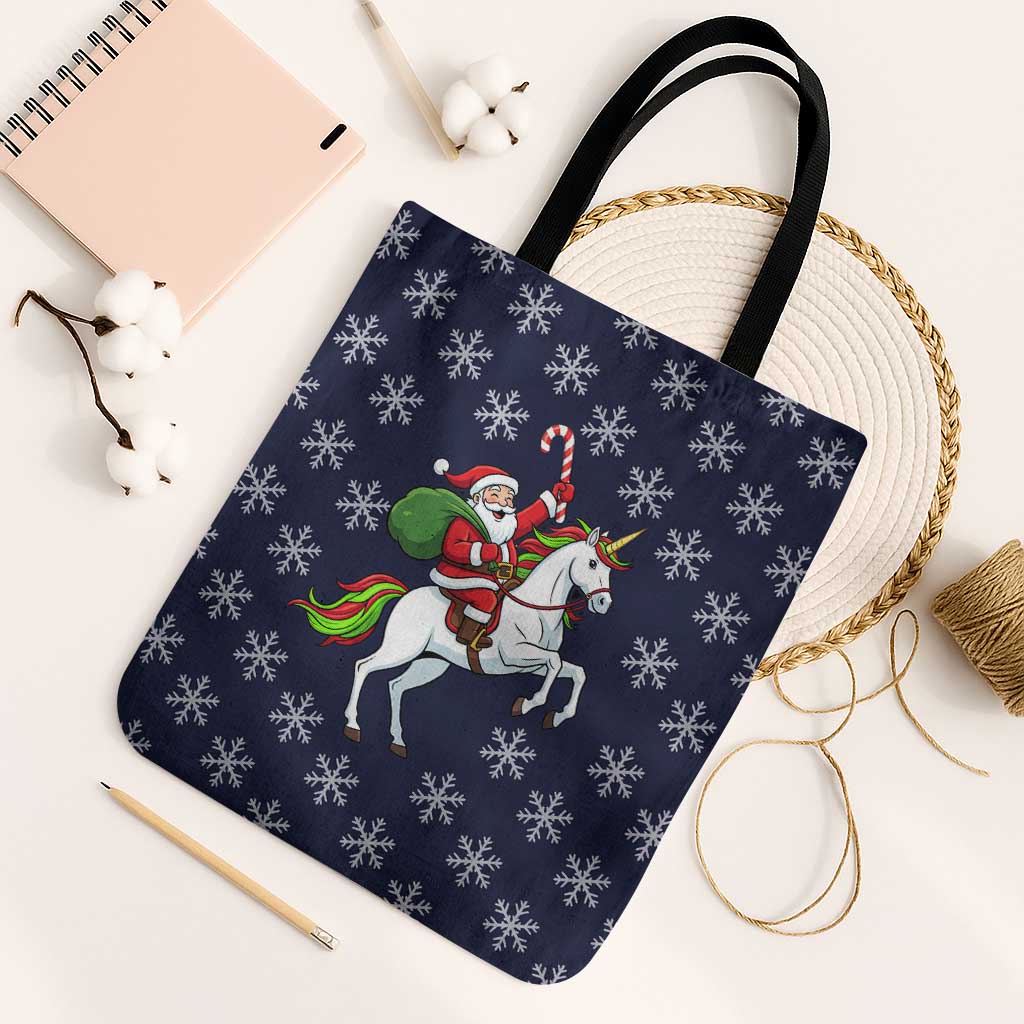 Horse And Santa Claus Christmas Christmas Tote Bag Xmas Holiday Patterns - Wonder Print Shop