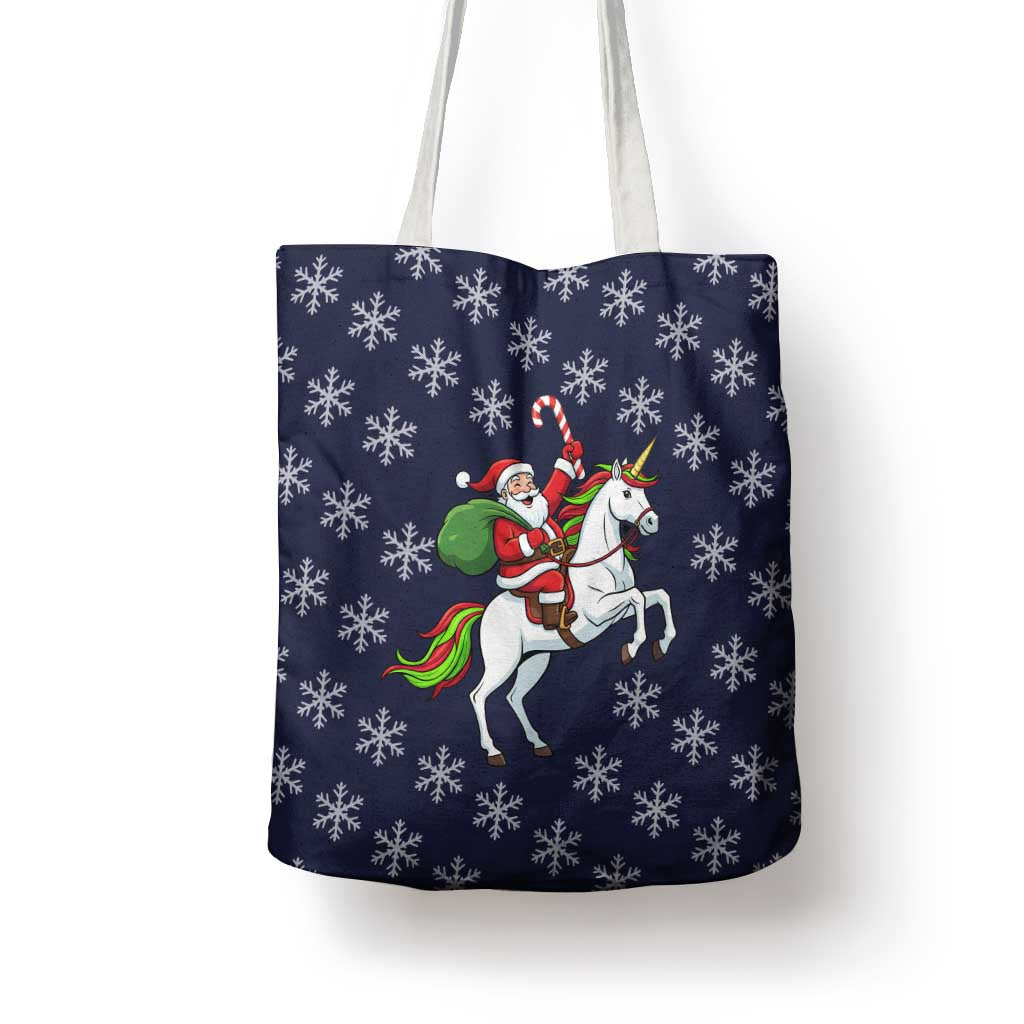 Horse And Santa Claus Christmas Christmas Tote Bag Xmas Holiday Patterns - Wonder Print Shop