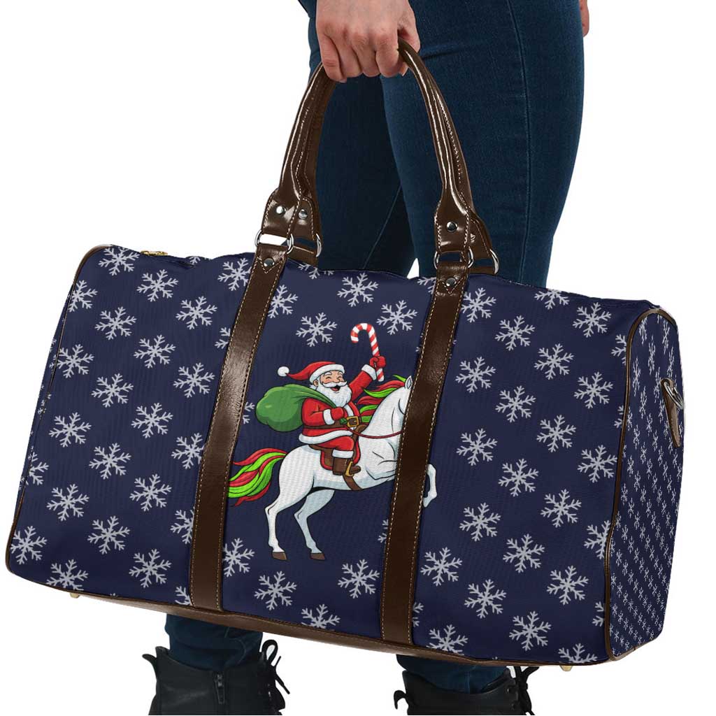 Horse And Santa Claus Christmas Christmas Travel Bag Xmas Holiday Patterns - Wonder Print Shop
