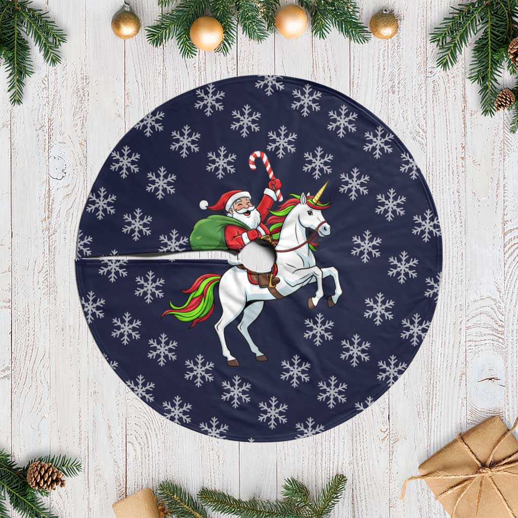 Horse And Santa Claus Christmas Tree Skirt Xmas Holiday Patterns - Wonder Print Shop