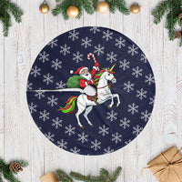 Horse And Santa Claus Christmas Tree Skirt Xmas Holiday Patterns - Wonder Print Shop