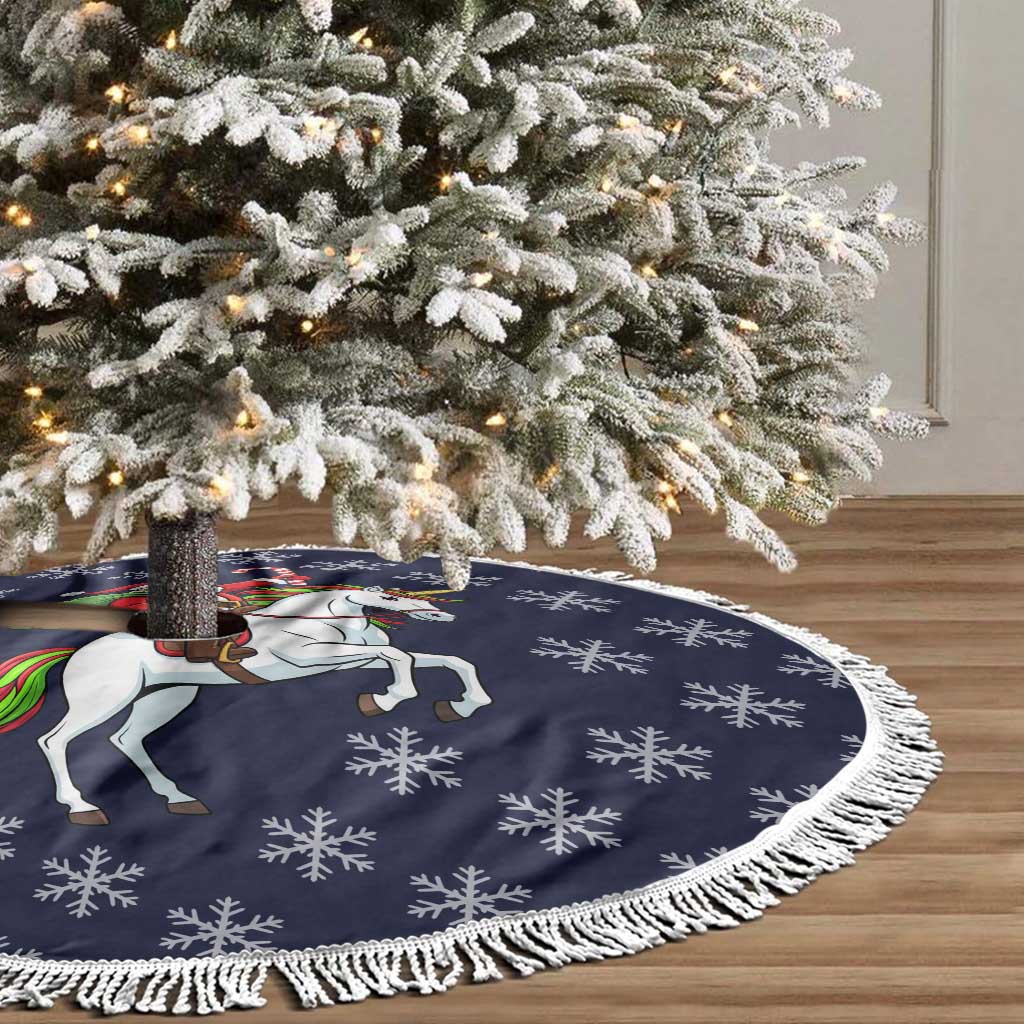 Horse And Santa Claus Christmas Tree Skirt Xmas Holiday Patterns - Wonder Print Shop