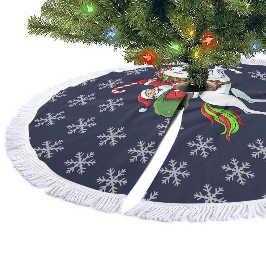 Horse And Santa Claus Christmas Tree Skirt Xmas Holiday Patterns - Wonder Print Shop