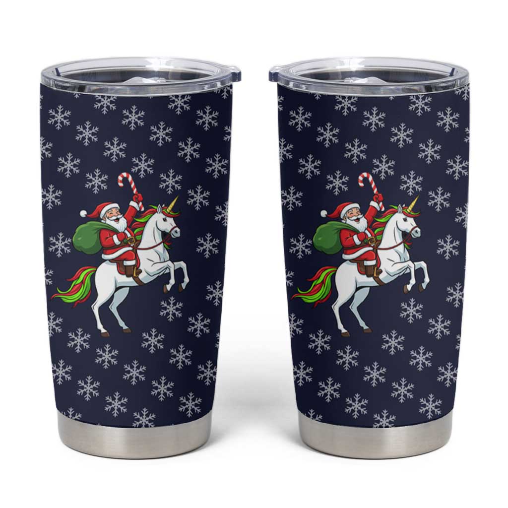 Horse And Santa Claus Christmas Christmas Tumbler Cup Xmas Holiday Patterns - Wonder Print Shop