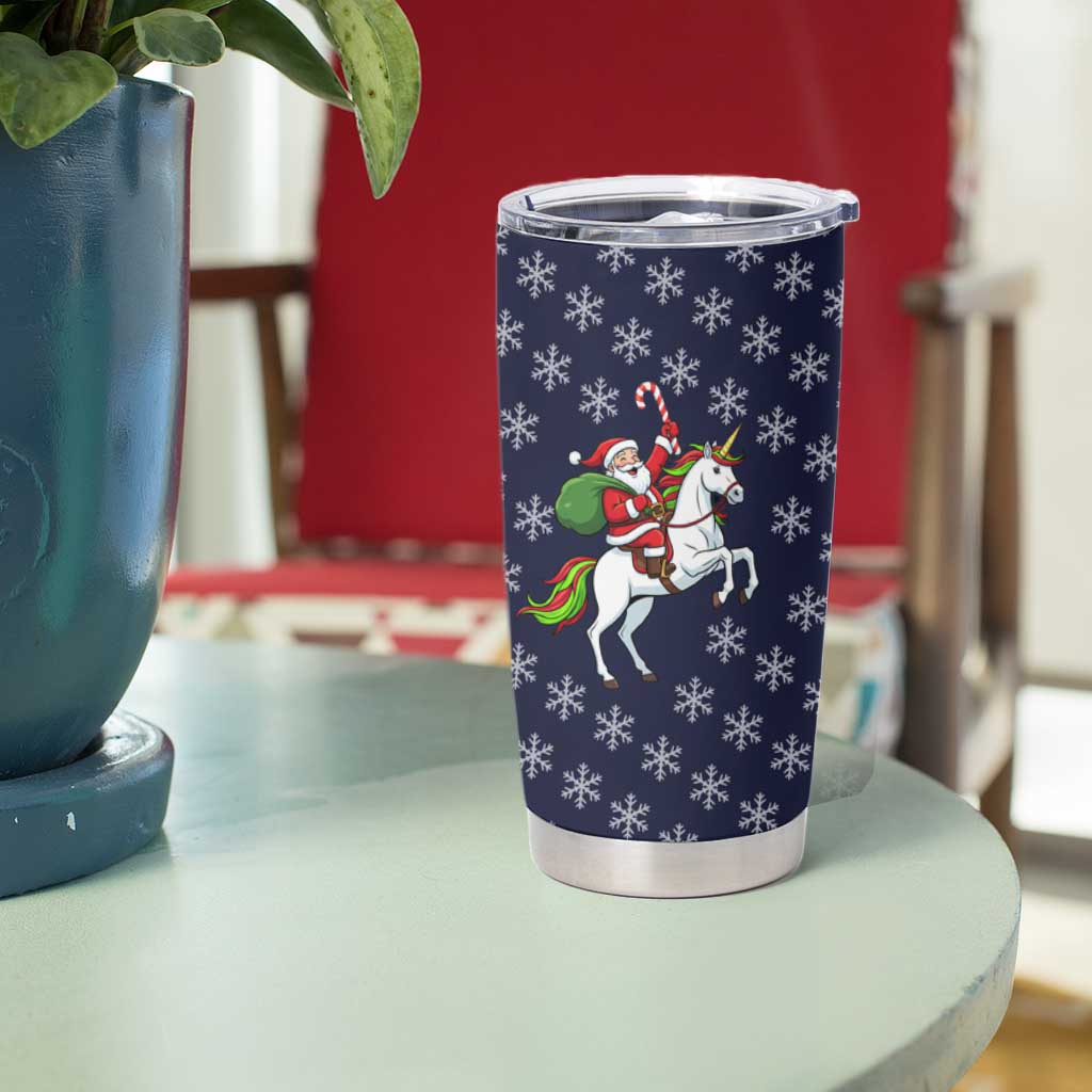 Horse And Santa Claus Christmas Christmas Tumbler Cup Xmas Holiday Patterns - Wonder Print Shop