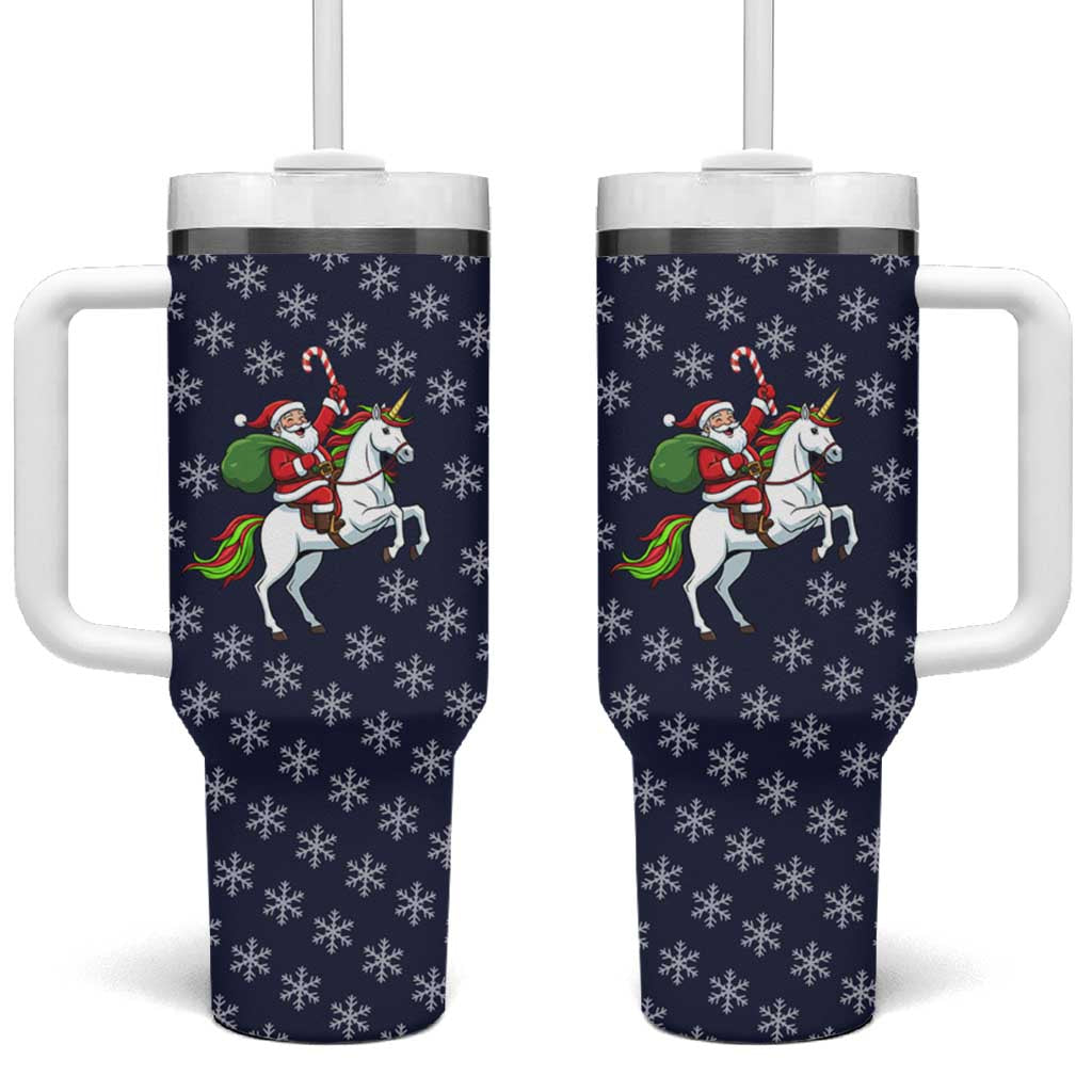 Horse And Santa Claus Christmas Christmas Tumbler With Handle Xmas Holiday Patterns - Wonder Print Shop
