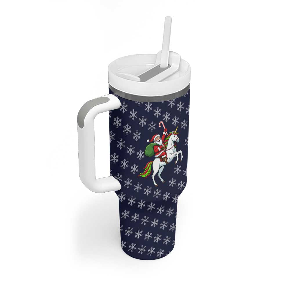 Horse And Santa Claus Christmas Christmas Tumbler With Handle Xmas Holiday Patterns - Wonder Print Shop