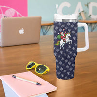 Horse And Santa Claus Christmas Christmas Tumbler With Handle Xmas Holiday Patterns - Wonder Print Shop