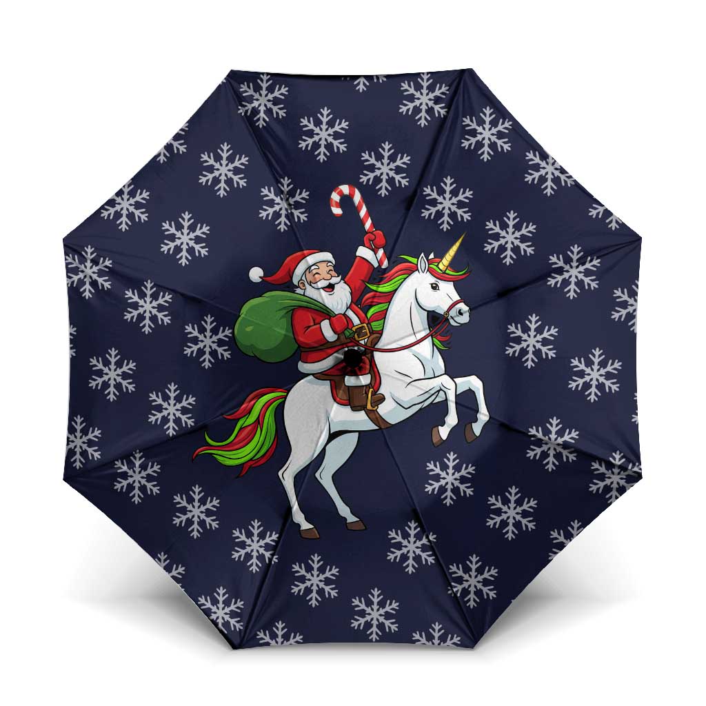 Horse And Santa Claus Christmas Christmas Umbrella Xmas Holiday Patterns - Wonder Print Shop