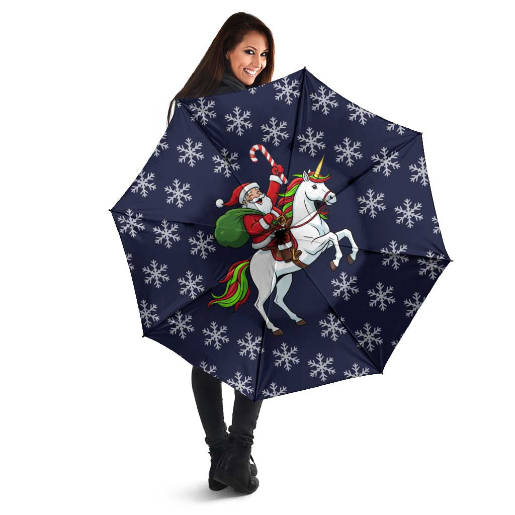 Horse And Santa Claus Christmas Christmas Umbrella Xmas Holiday Patterns - Wonder Print Shop