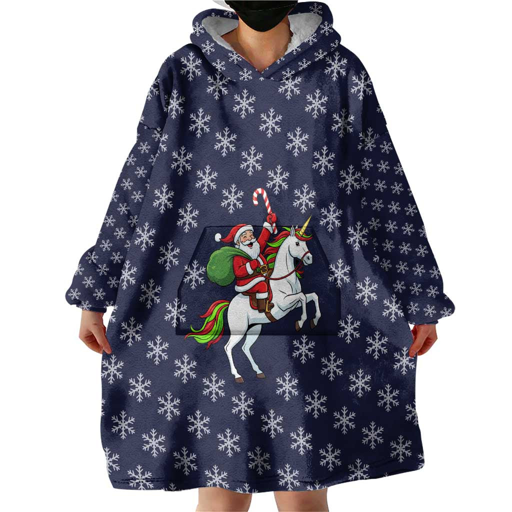 Horse And Santa Claus Christmas Christmas Wearable Blanket Hoodie Xmas Holiday Patterns - Wonder Print Shop