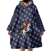 Horse And Santa Claus Christmas Christmas Wearable Blanket Hoodie Xmas Holiday Patterns - Wonder Print Shop