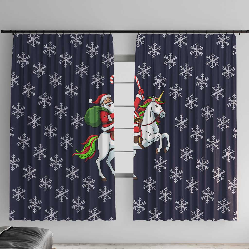 Horse And Santa Claus Christmas Christmas Window Curtain Xmas Holiday Patterns - Wonder Print Shop