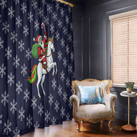Horse And Santa Claus Christmas Christmas Window Curtain Xmas Holiday Patterns - Wonder Print Shop