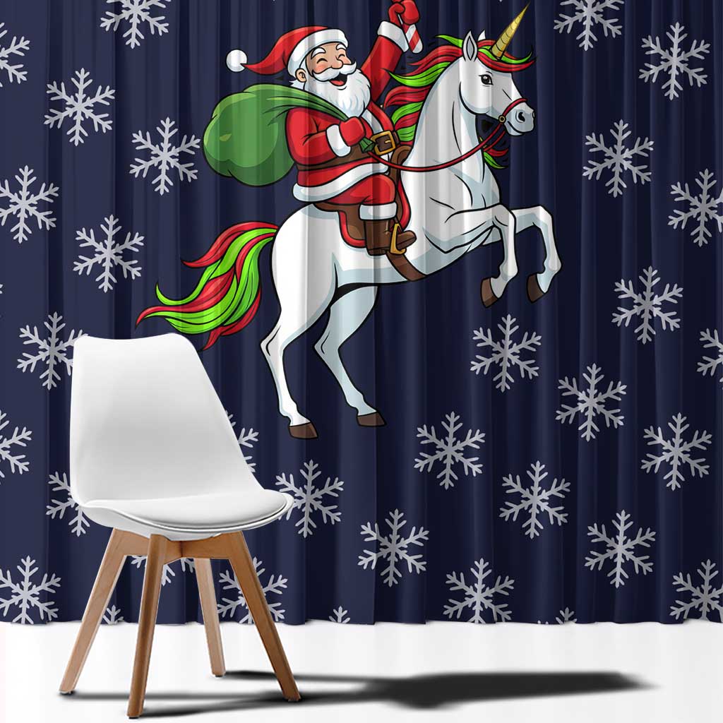 Horse And Santa Claus Christmas Christmas Window Curtain Xmas Holiday Patterns - Wonder Print Shop