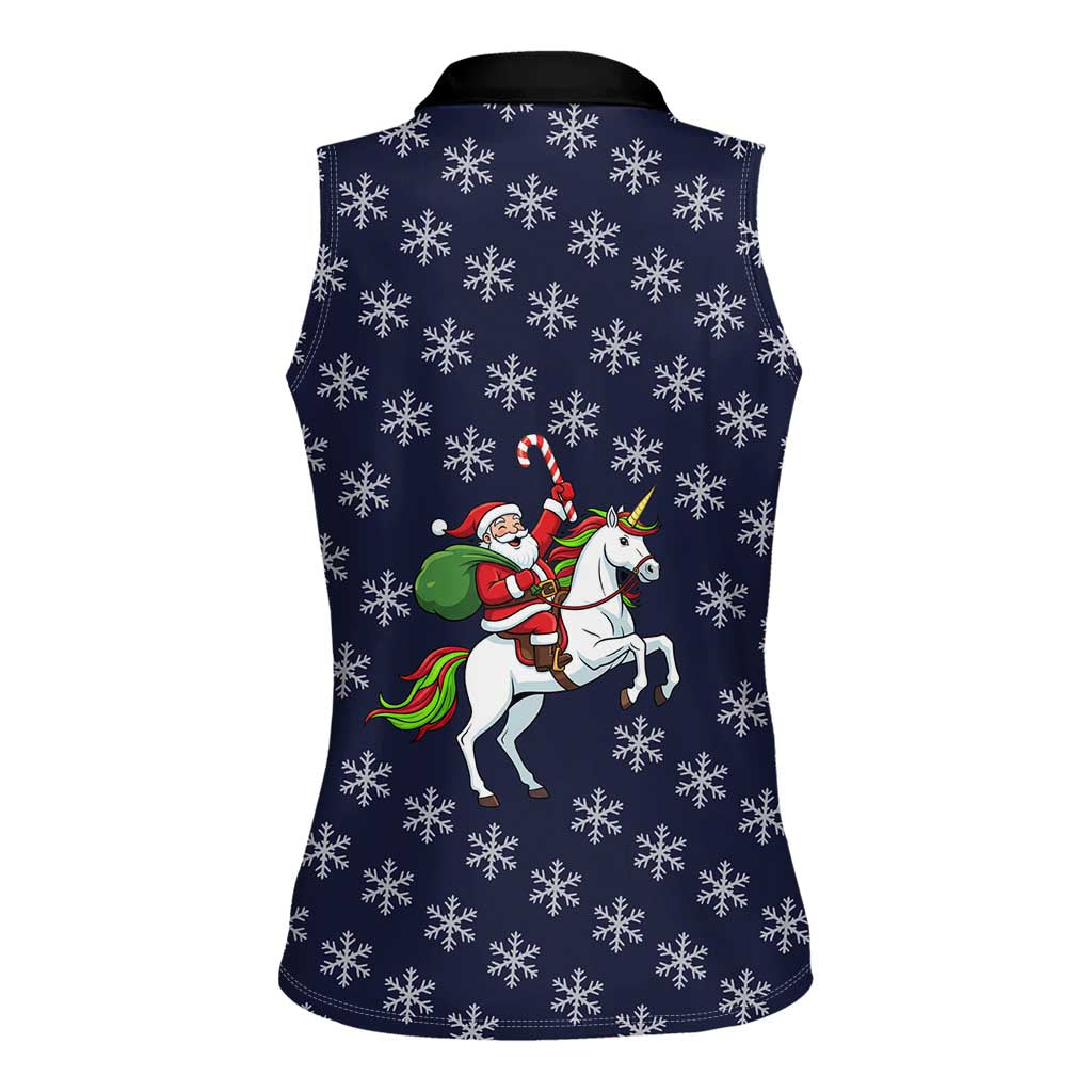 Horse And Santa Claus Christmas Christmas Women Sleeveless Polo Shirt Xmas Holiday Patterns - Wonder Print Shop
