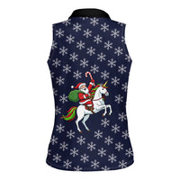 Horse And Santa Claus Christmas Christmas Women Sleeveless Polo Shirt Xmas Holiday Patterns - Wonder Print Shop