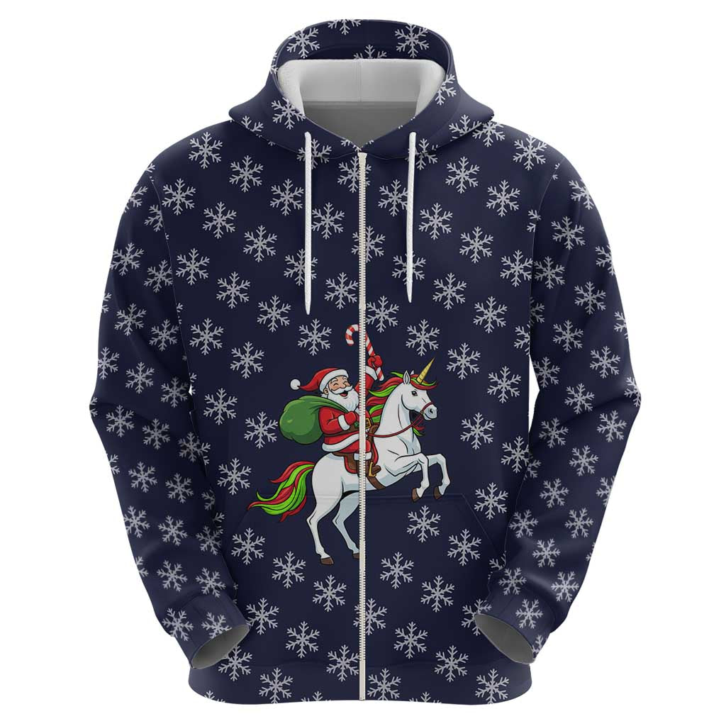 Horse And Santa Claus Christmas Christmas Zip Hoodie Xmas Holiday Patterns - Wonder Print Shop
