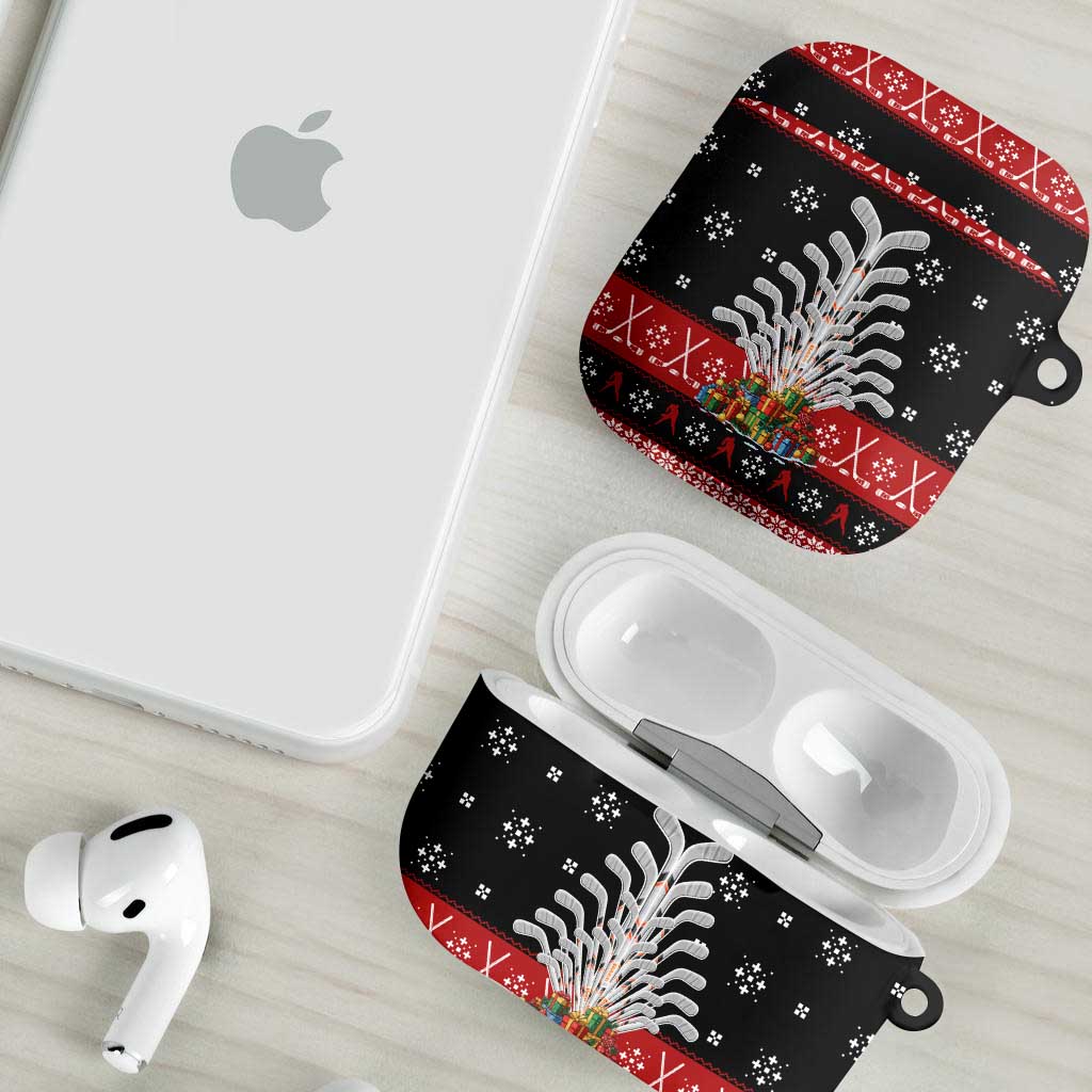 Hockey Is Back Christmas AirPods Case Xmas Holiday Patterns - Wonder Print Shop