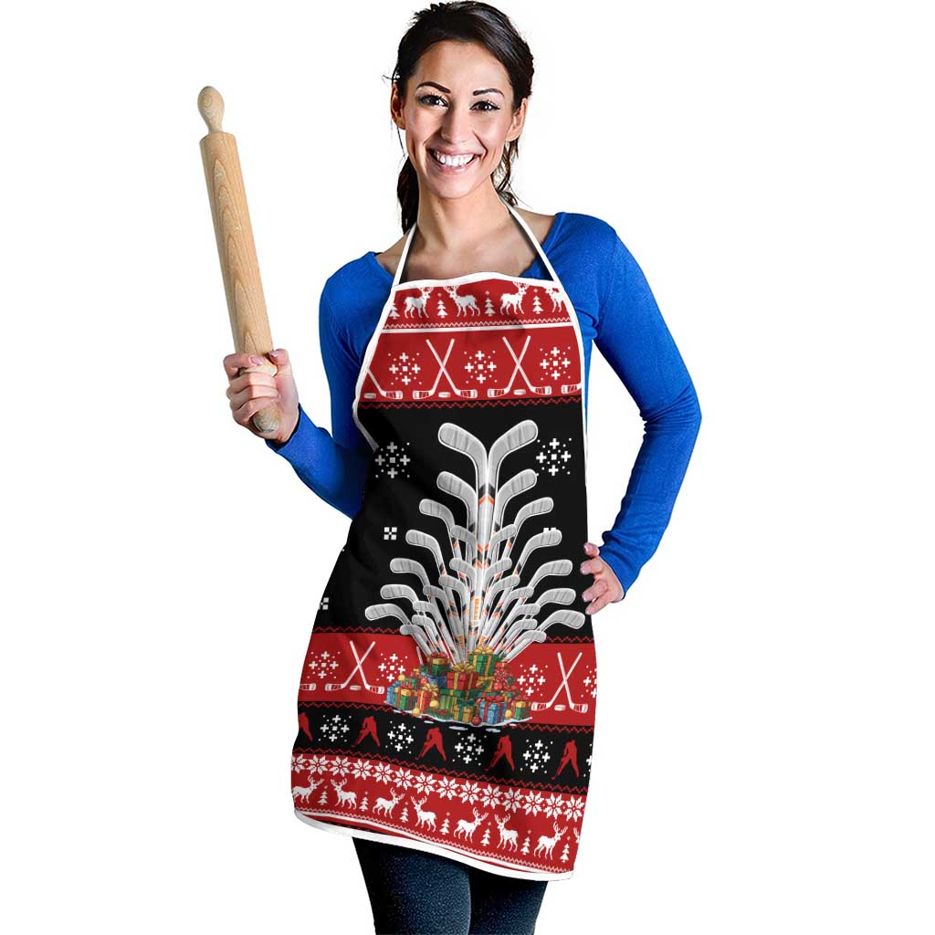 Hockey Is Back Christmas Apron Xmas Holiday Patterns - Wonder Print Shop