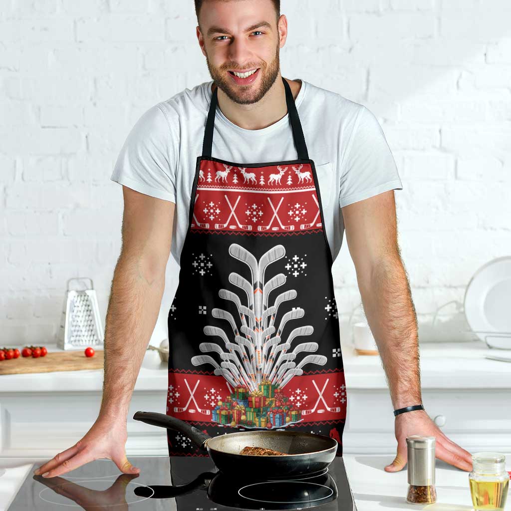 Hockey Is Back Christmas Apron Xmas Holiday Patterns - Wonder Print Shop