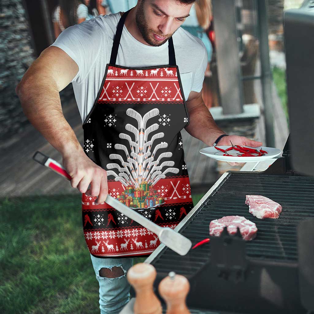 Hockey Is Back Christmas Apron Xmas Holiday Patterns - Wonder Print Shop