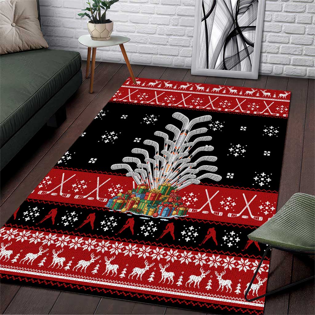 Hockey Is Back Christmas Area Rug Xmas Holiday Patterns - Wonder Print Shop