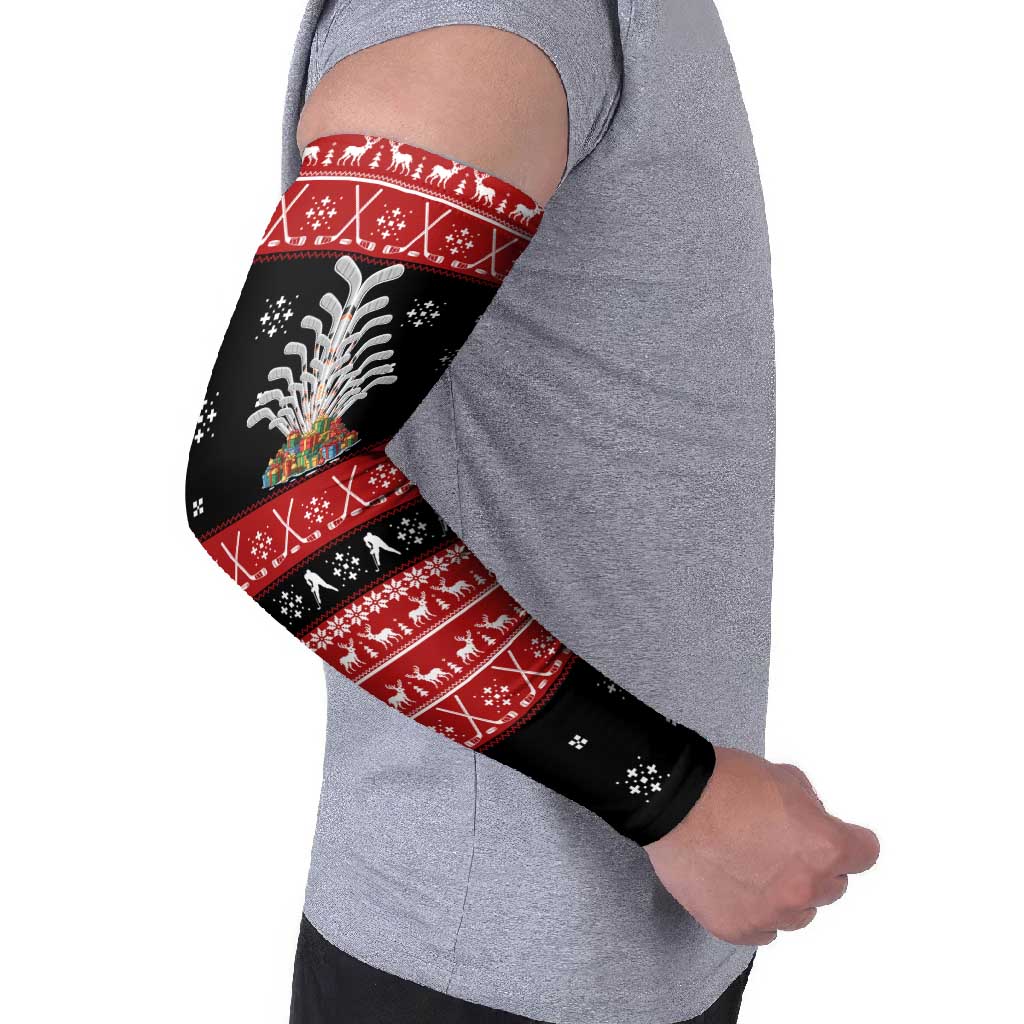 Hockey Is Back Christmas Arm Sleeves Xmas Holiday Patterns - Wonder Print Shop
