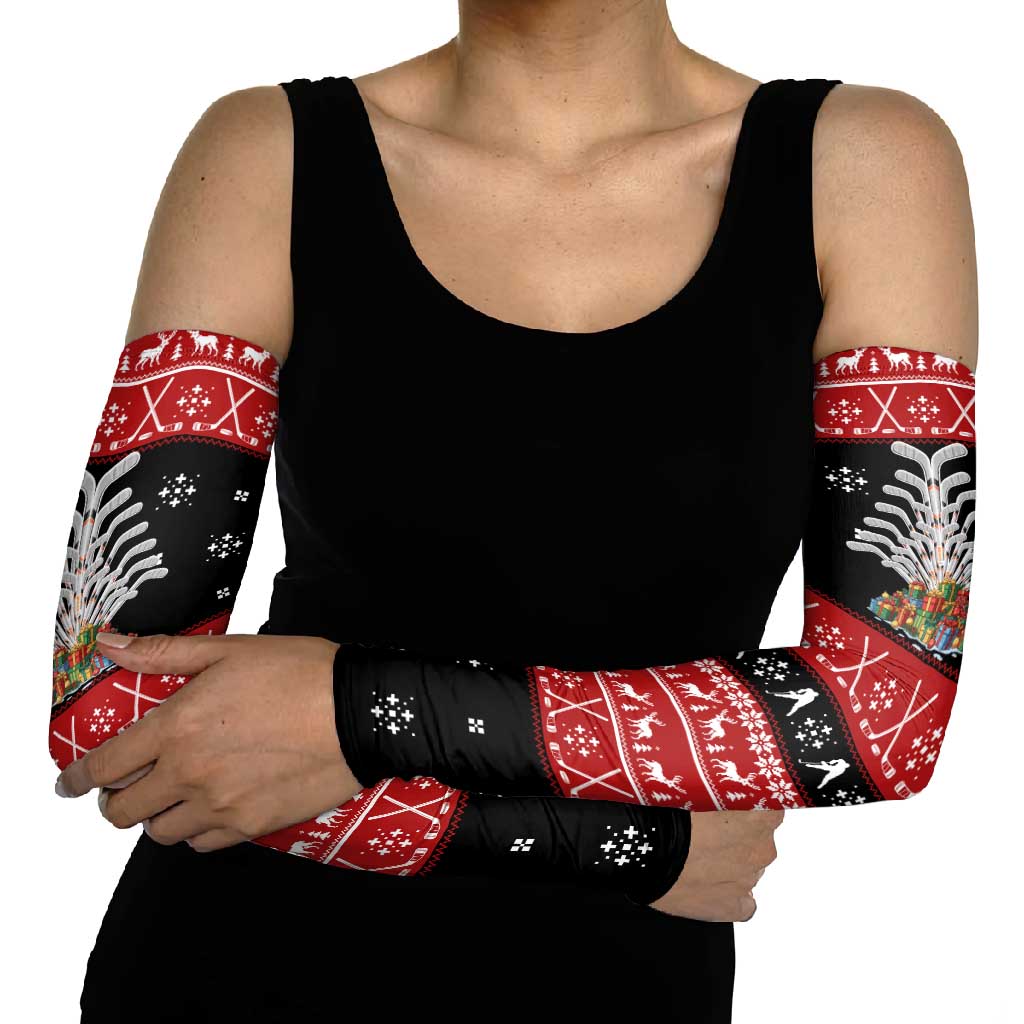 Hockey Is Back Christmas Arm Sleeves Xmas Holiday Patterns - Wonder Print Shop
