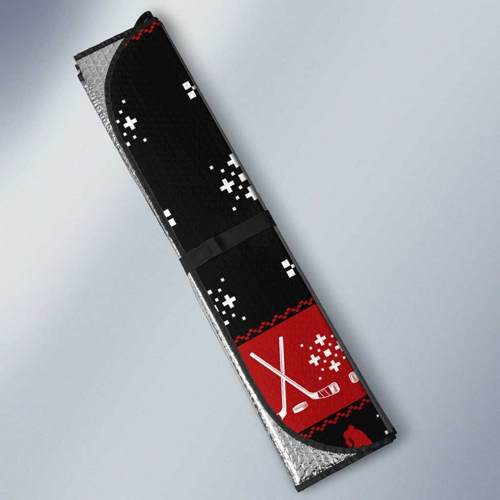 Hockey Is Back Christmas Auto Sun Shade Xmas Holiday Patterns - Wonder Print Shop
