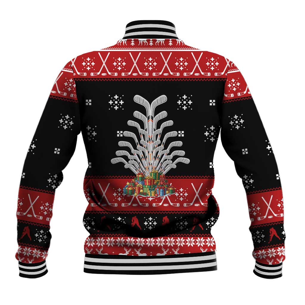 Hockey Is Back Christmas Baseball Jacket Xmas Holiday Patterns - Wonder Print Shop