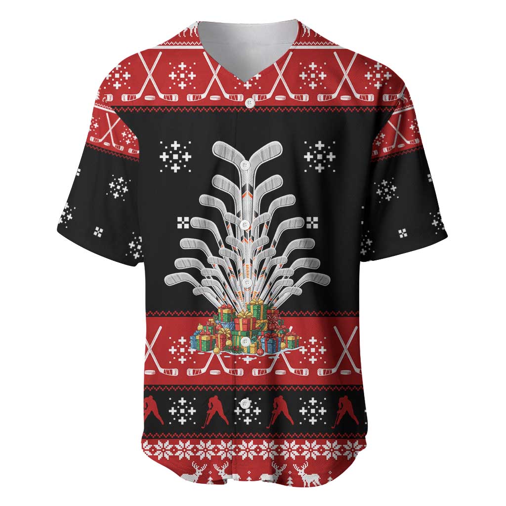 Hockey Is Back Christmas Baseball Jersey Xmas Holiday Patterns - Wonder Print Shop