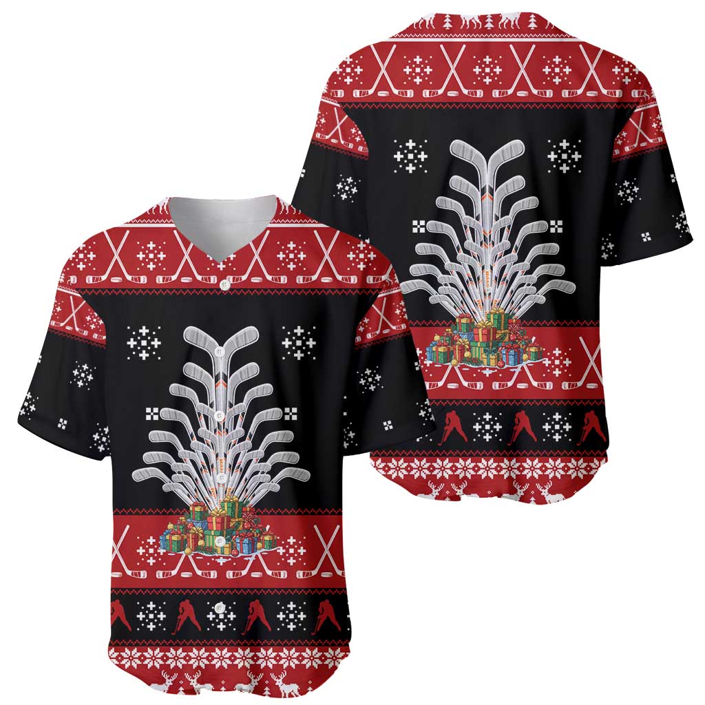 Hockey Is Back Christmas Baseball Jersey Xmas Holiday Patterns - Wonder Print Shop
