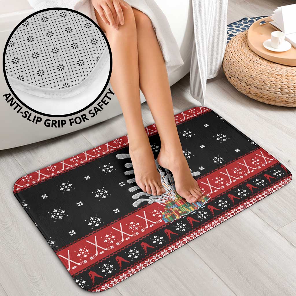 Hockey Is Back Christmas Bathroom Set Xmas Holiday Patterns - Wonder Print Shop