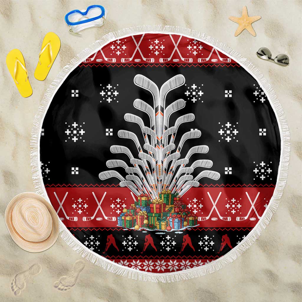 Hockey Is Back Christmas Beach Blanket Xmas Holiday Patterns - Wonder Print Shop