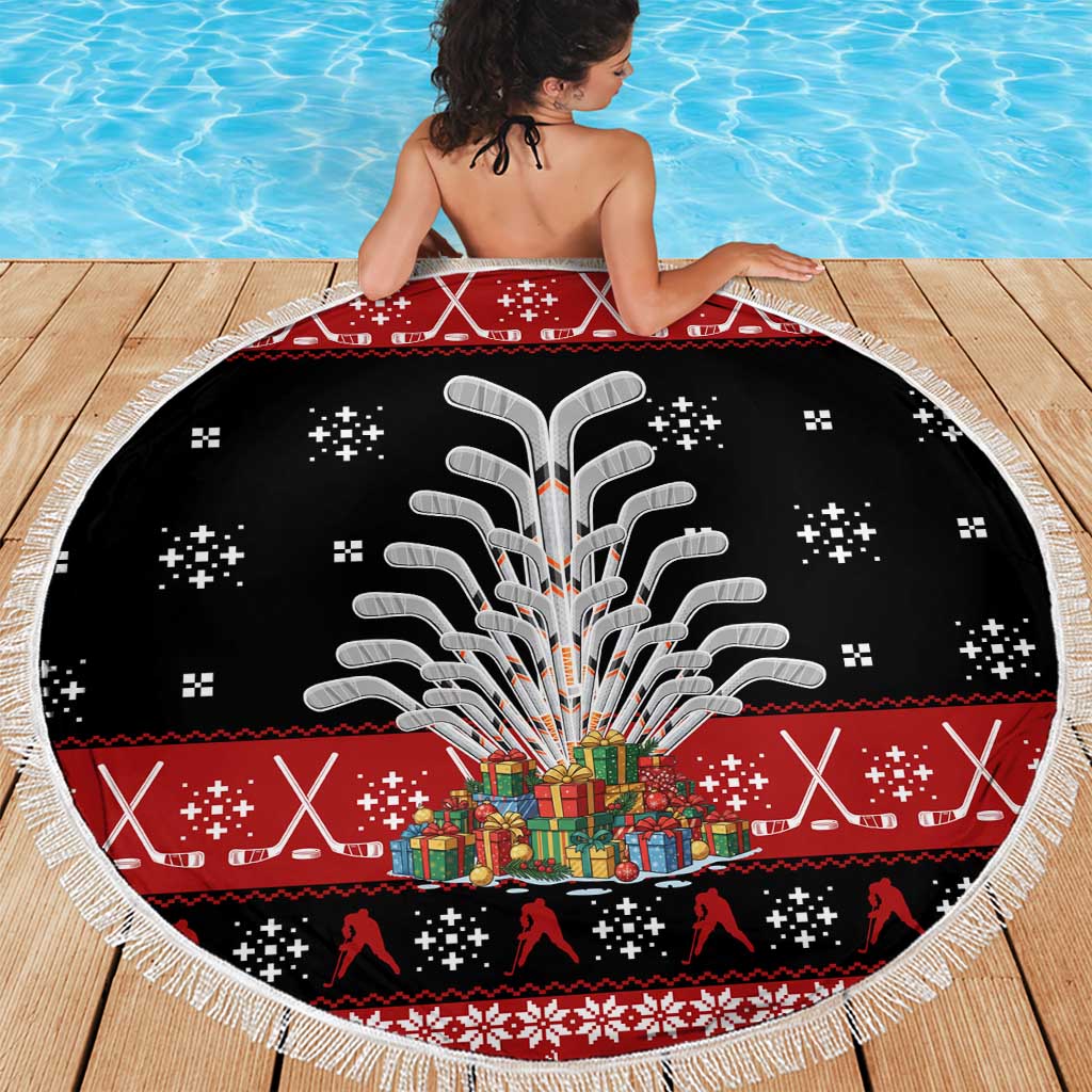 Hockey Is Back Christmas Beach Blanket Xmas Holiday Patterns - Wonder Print Shop